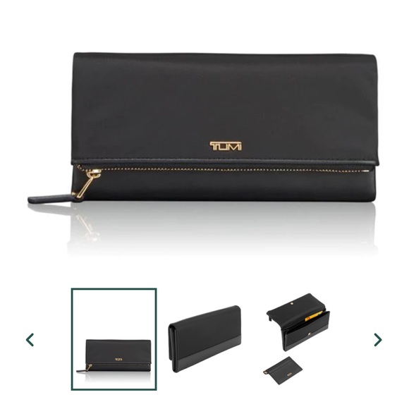New Tumi Flap continental wallet with removable Photo ID case Black OR Navy - Picture 1 of 17